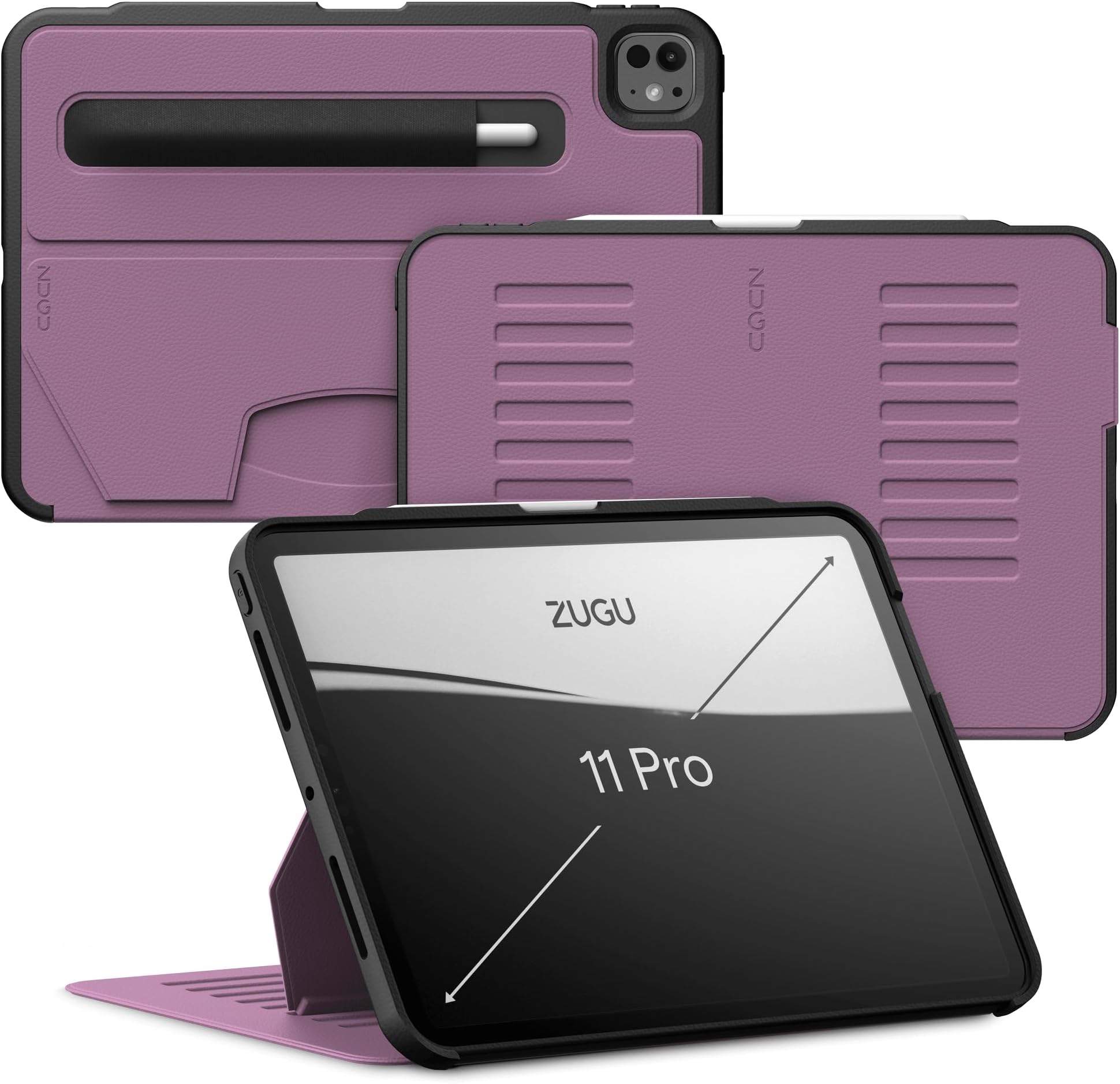 for iPad Pro 11 (M4/M5) 2024/2025, Slim Protective Cover with Apple Pencil Holder, Auto Wake/Sleep, Multiple Viewing Angles, iPad Pro 11 Inch Cover, Phone Protector, Berry Purple