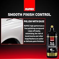 Vista 6 de RUPES 9.DAFINE Pack of 1 1000 ml Yellow D-A Fine High Performance Polishing Compound for Car Detailing & Removing Scratches Removes Fine Defects
