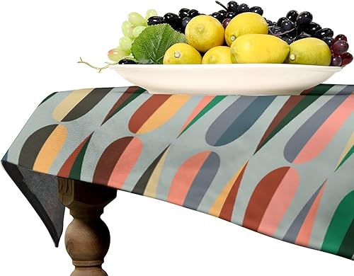 Miniatura 1244 de Mantel floral hippie, diseño retro de los años 70, naranja, rosa, azul, floral, bohemio, estampado estético de margaritas, para fiesta, picnic