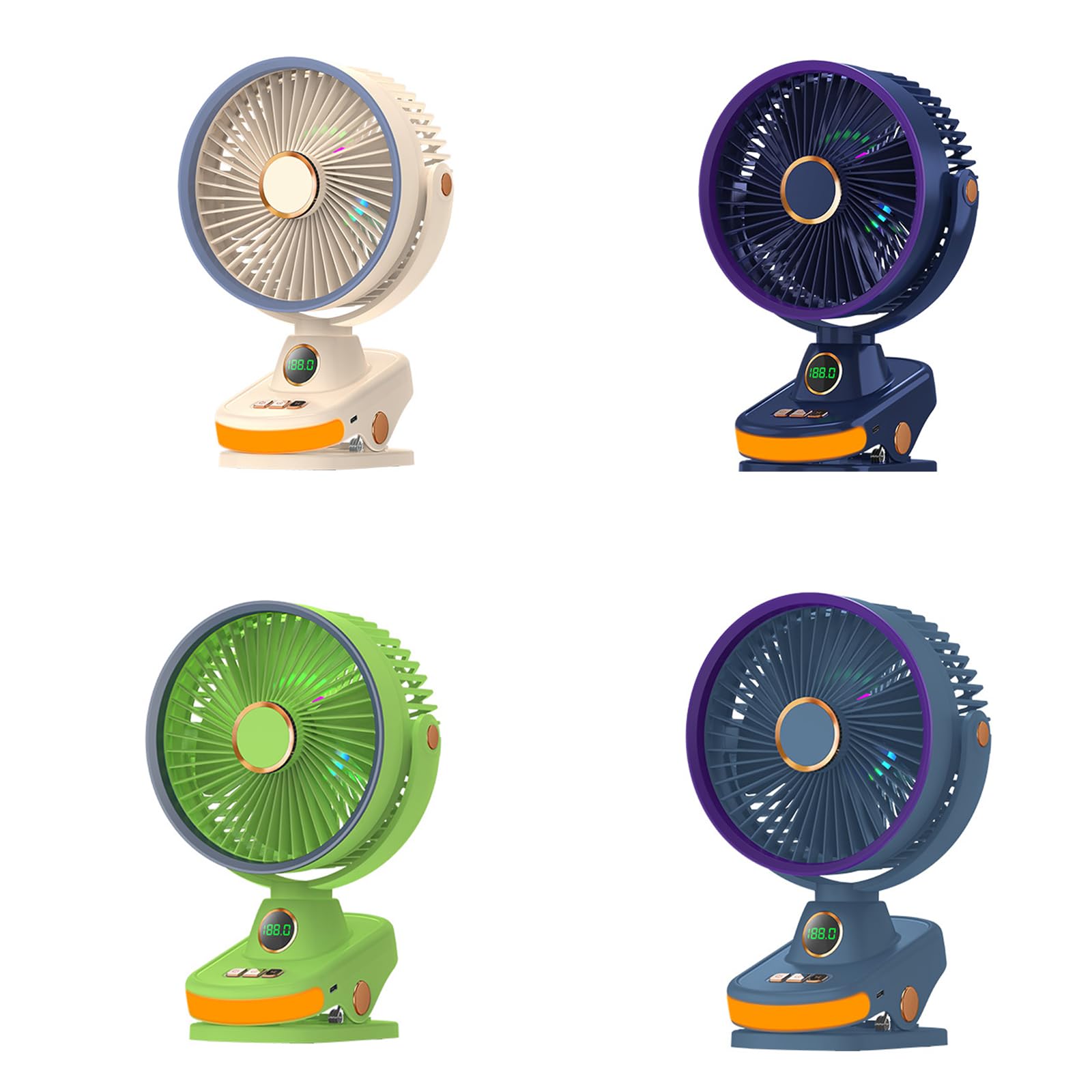 Ventilatore a Clip da Tavolo Compatto con Morsetti Regolabili e Potente Ventilatore a circolazione d ' per Spazio Personale per uffici, dormitorio Elettrico Ricaricabile Portatile
