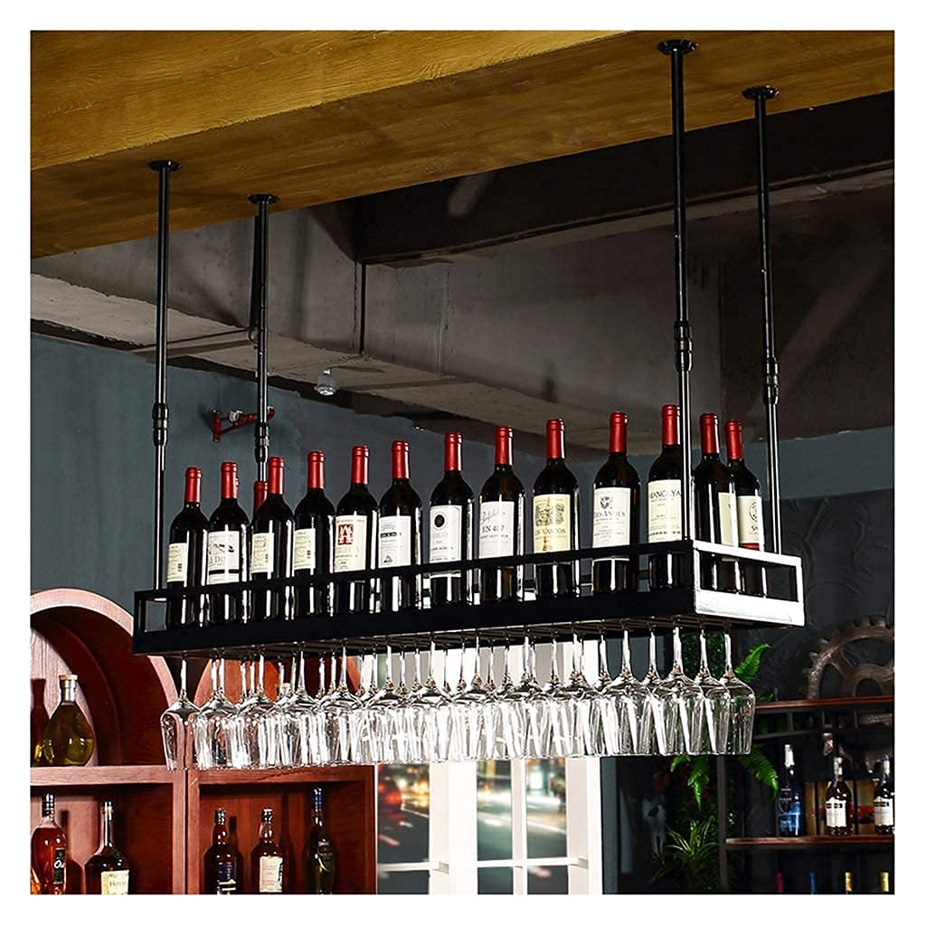Porte-vin créatif haut de gamme en métal noir au design épuré