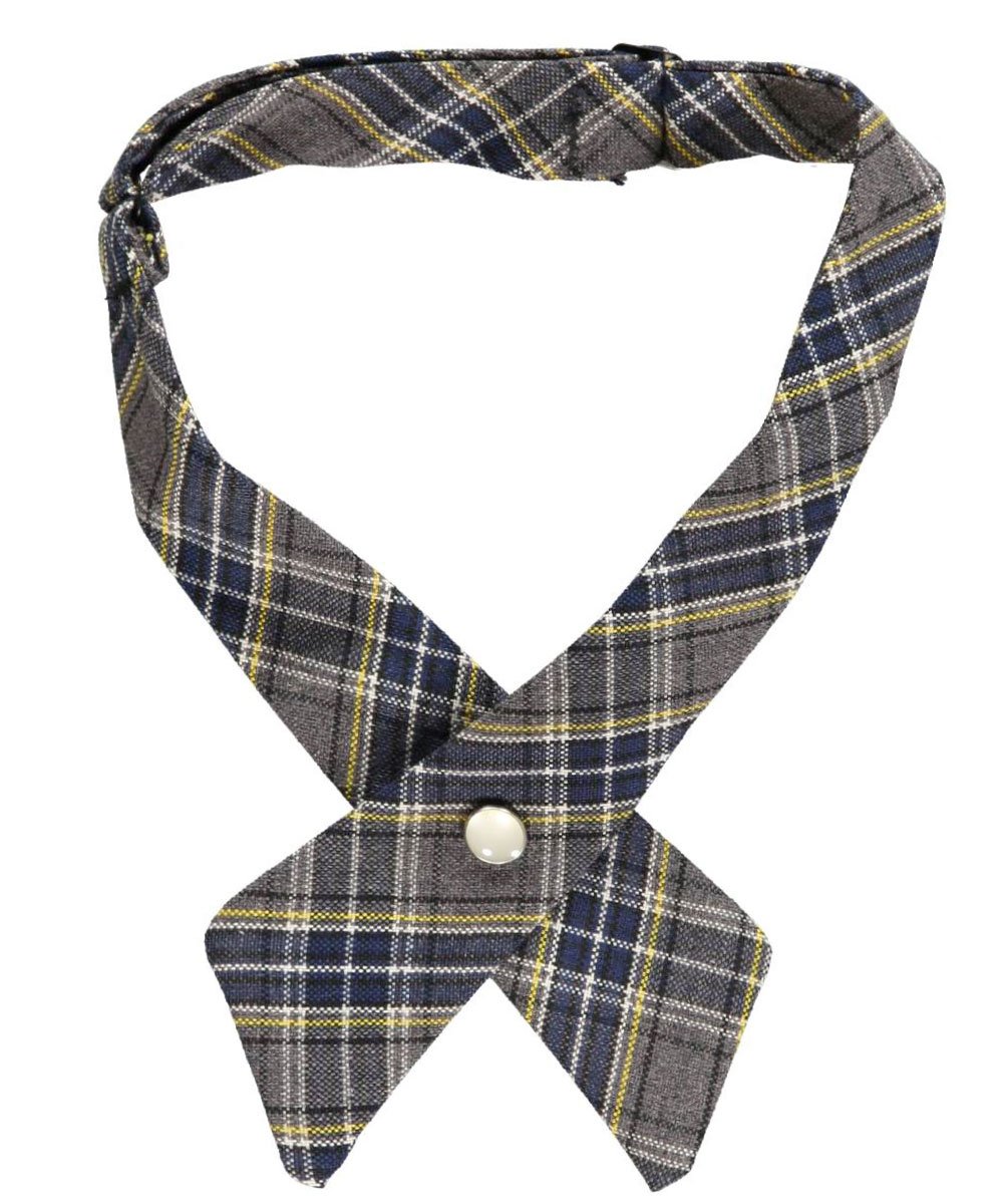 Cookie's Crisscross Neck Tie - gray/blue/white/gold *plaid #42*, one size