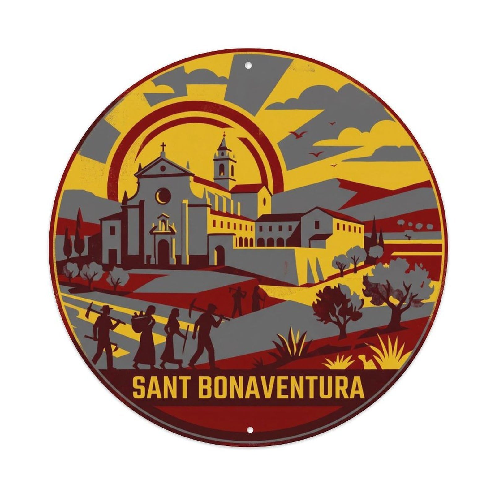 Olhnbad Style Sant Bonaventura Convent Mallorca Sacred Heritage Metal Tin Sign