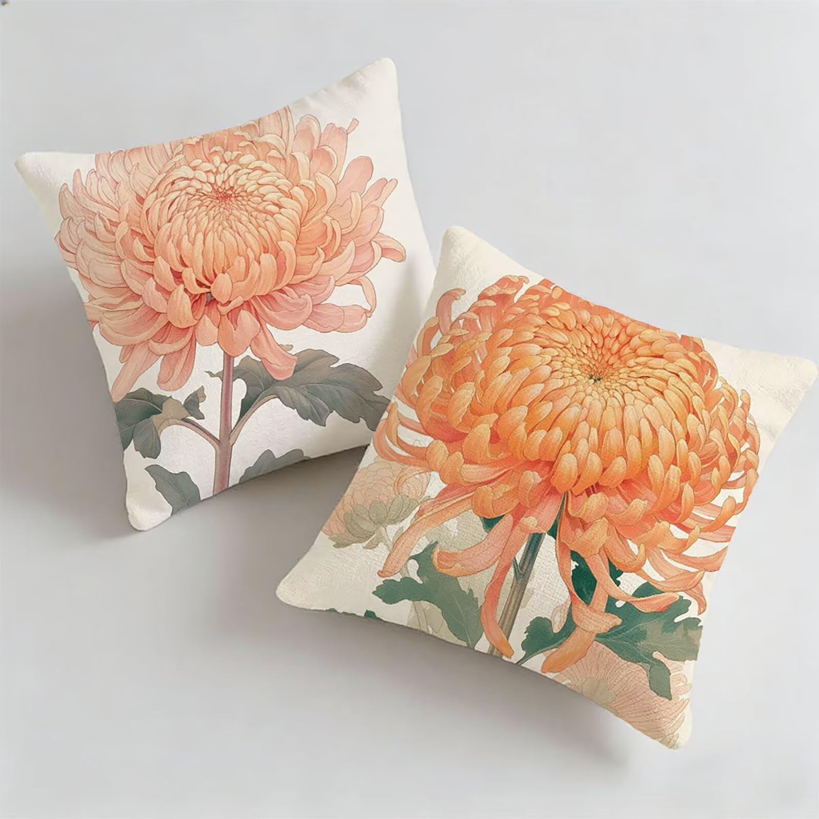 Generisch Outdoor Kissen Wetterfest 65x65cm Blume Dekokissen Kissenbezüge Botanischer Kissenhülle Sommer Sofakissen für Wohnzimmer Schlafzimmer Garten Dekorative 2er Set. P-1065