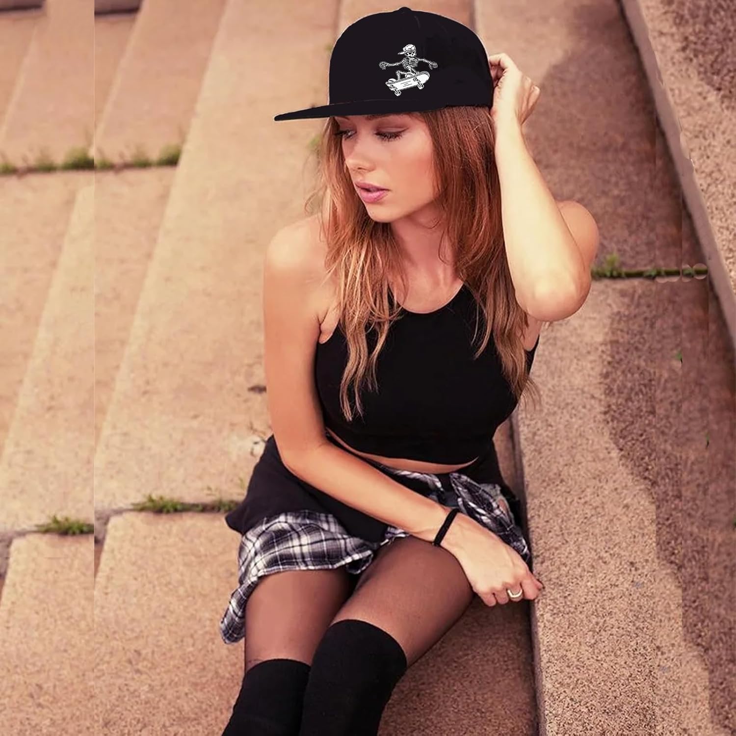 Snapback Hats for Men Flat Bill Hats for Men Fitted Hat Black Baseball Hats Hip Hop Caps - Image 6