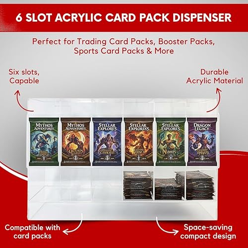Miniatura 3 de Collector's First Pick Dispensador de 6 ranuras con base transparente  Se adapta a 240 paquetes de refuerzo de tarjetas coleccionables  Compatible