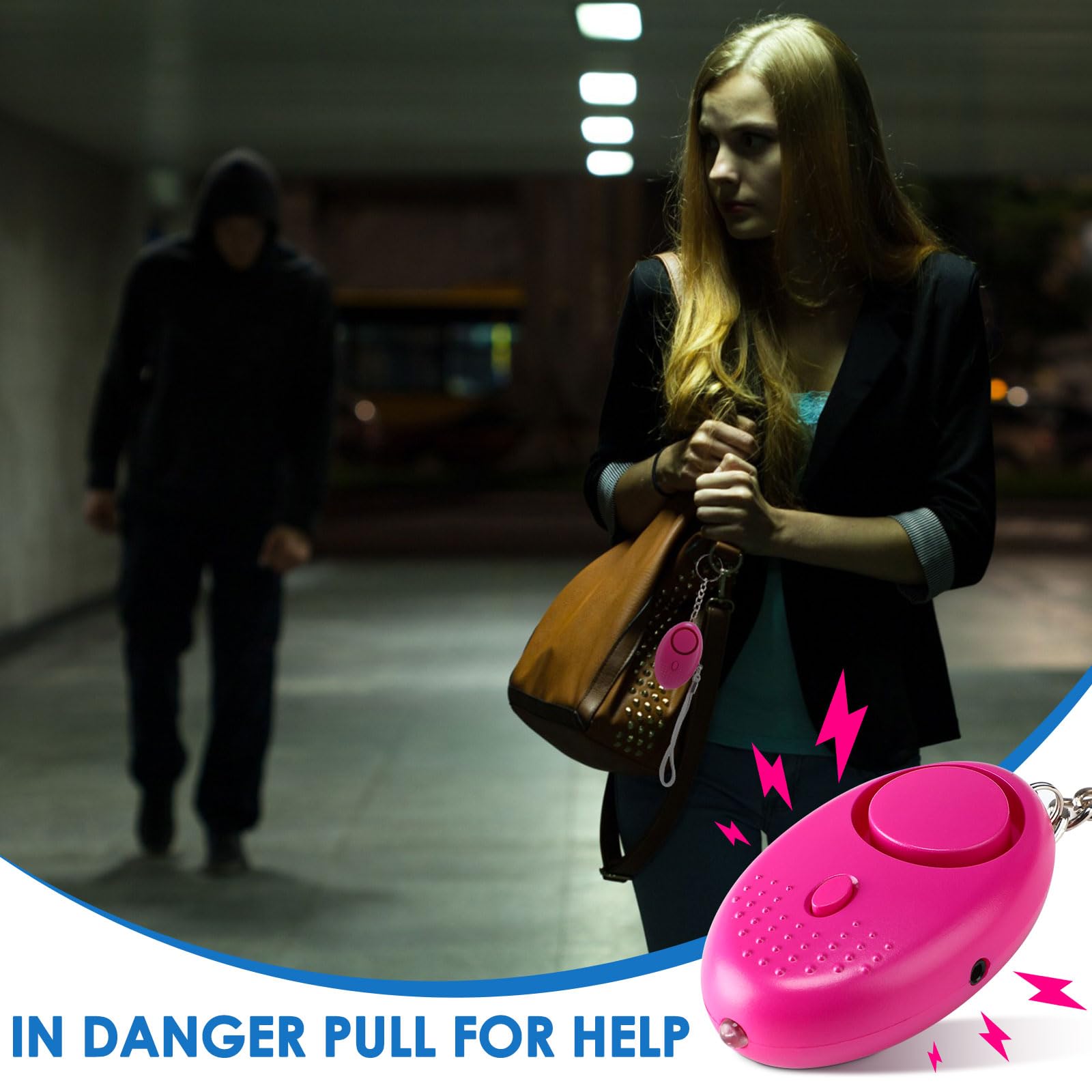 Kanayu 76 allarmi personali sfusi 130 dB suono sicuro di emergenza sicurezza autodifesa allarme di sicurezza portachiavi con protezione luce LED per donne ragazze bambini anziani, colori misti