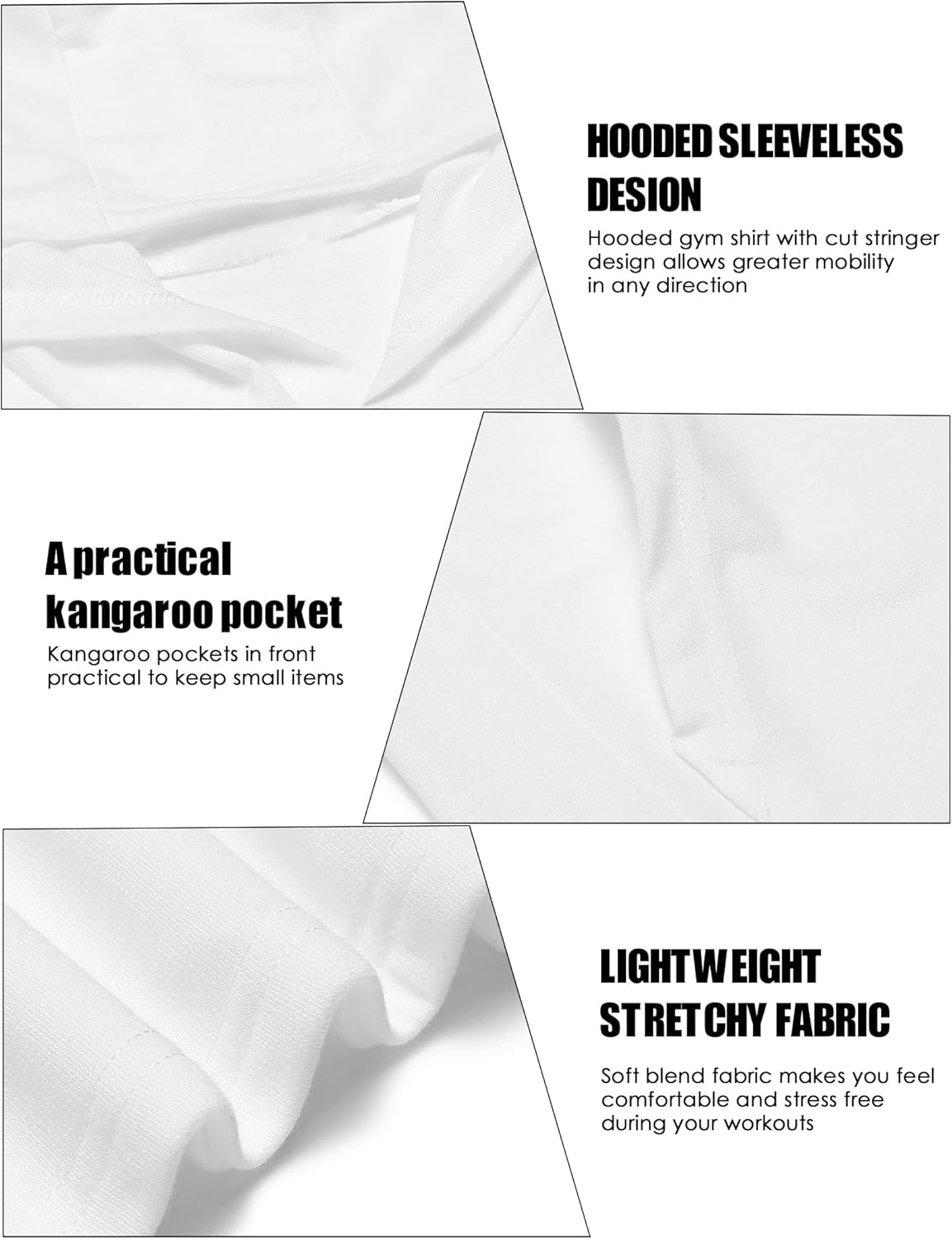 COOFANDY Men's Workout Hooded Tank Tops Bodybuilding Muscle Cut Off T Shirt Sleeveless Gym Hoodies - Image 5