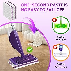 Pure Realm Disposable Wet Jet Refill for Swiffer Wet Jet Mop,30-Pack Multi-Surface Spray Mop Pad Refills for Floor, Bathroom, Kitchen, Living Room Cleaning, Super Strong Stains Absorption
