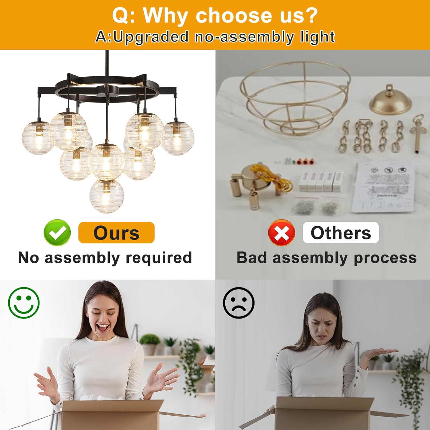 28.5" Bubble Ball Swirled Glass Chandelier, 11-Light Modern Foyer Lighting Fixtures Large Black Clear Blown Glass Hanging Pendant Light Fixture for Bedroom Living Room Hallway Entryway Dining Room