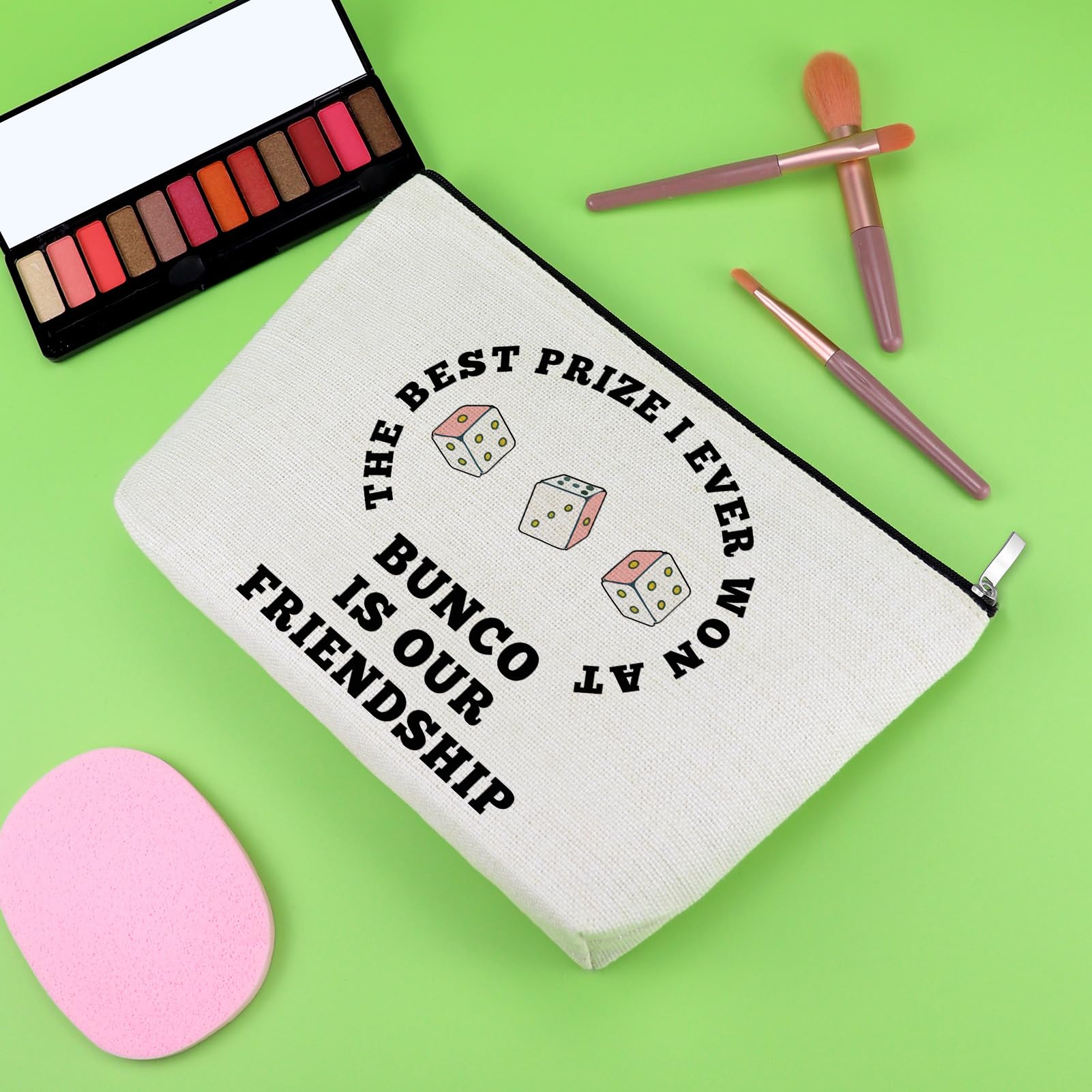 Funny Bunco Makeup Bag for Bunco Game Night Lovers Gambling Lover Gifts Cosmetic Bag Dice Game Gifts for Sister Best Friend Player Christmas Birthday Present Zipper Pouch for Graduation