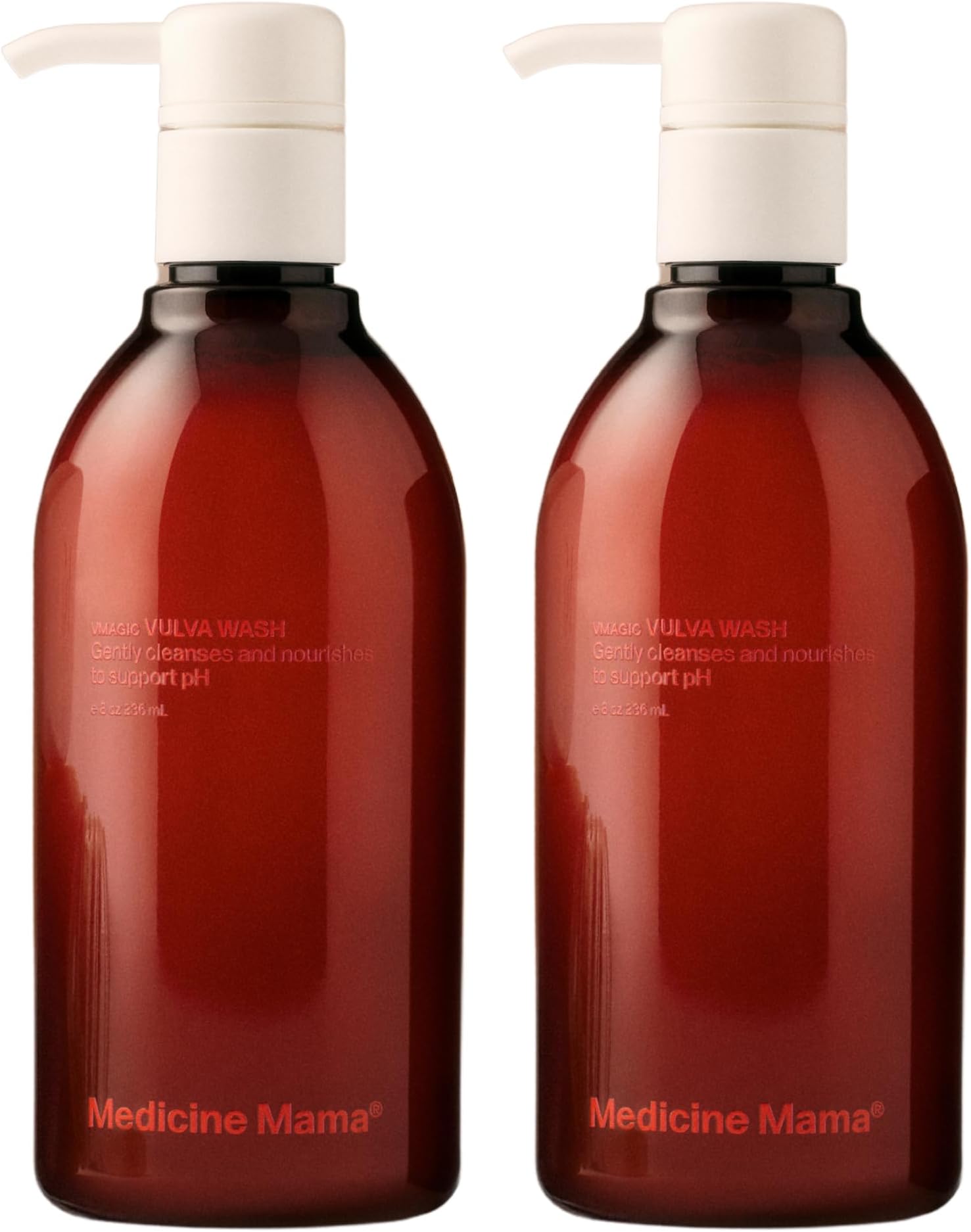 Medicine Mama's Apothecary Vmagic Gentle Feminine Wash pH Balanced to Cleanse and Rejuvenate Intimate Skin with Chamomile, Collagen, Vitamin E and Sage – Hormone Free — 8 oz, 2-Pack