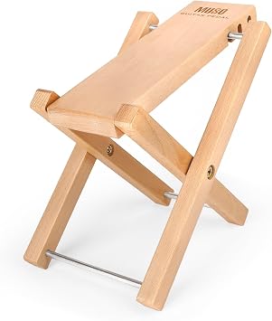 MUSO Guitar Footrest Stool, Folded Wooden Pedal, 3 Level Adjustable,Suitable for Classical Acoustic Guitar,Ergonomic & Durable Natural Wood