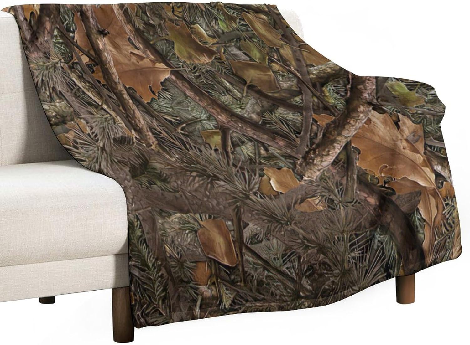 Forest Camouflage Flannel Blankets, Forest Camo Conifer Oak