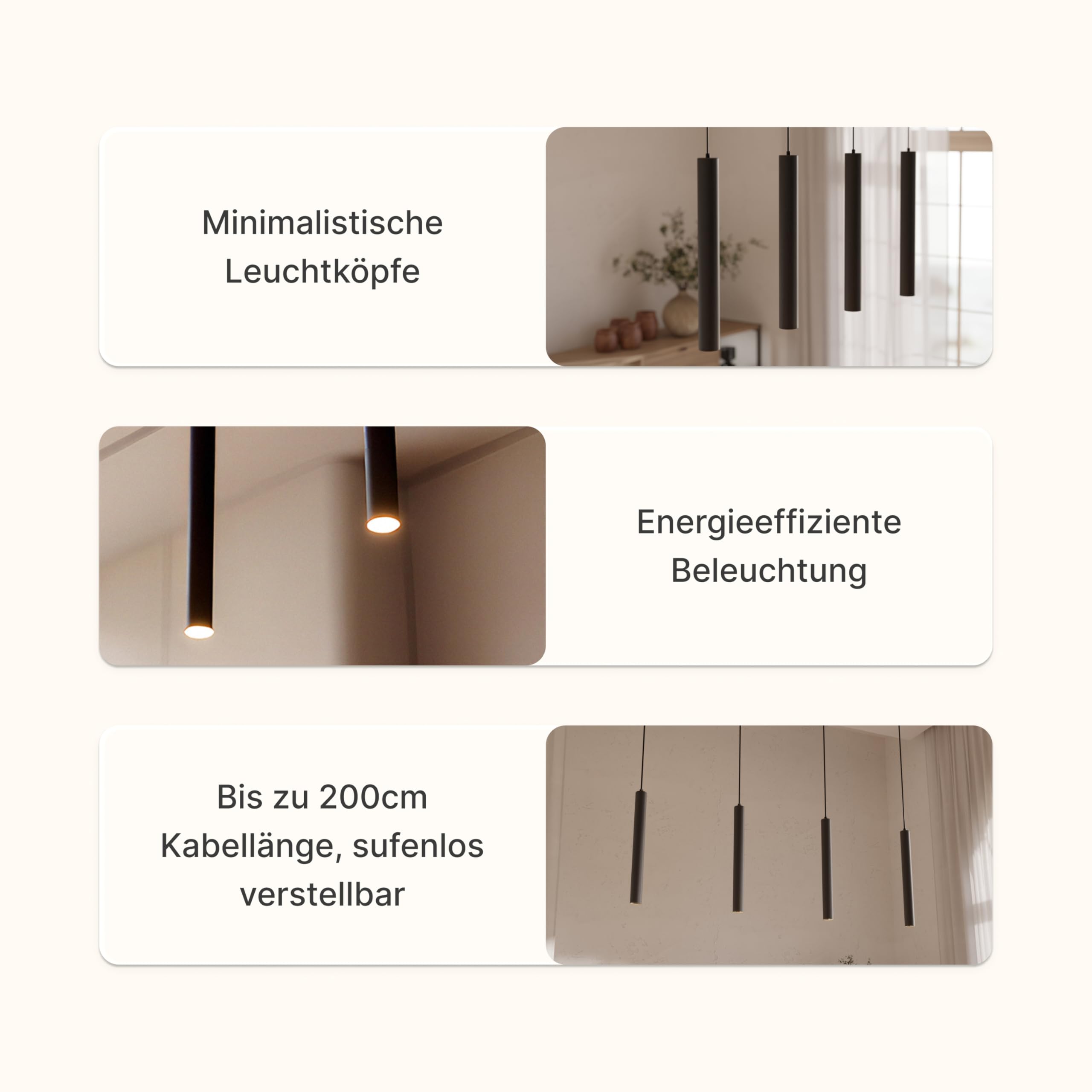 Dimmbare Pendelleuchte 'Learis', LED Deckenleuchte, moderne Hängelampe Esstisch Wohnzimmer Smart Home Alexa Google Home Tuya