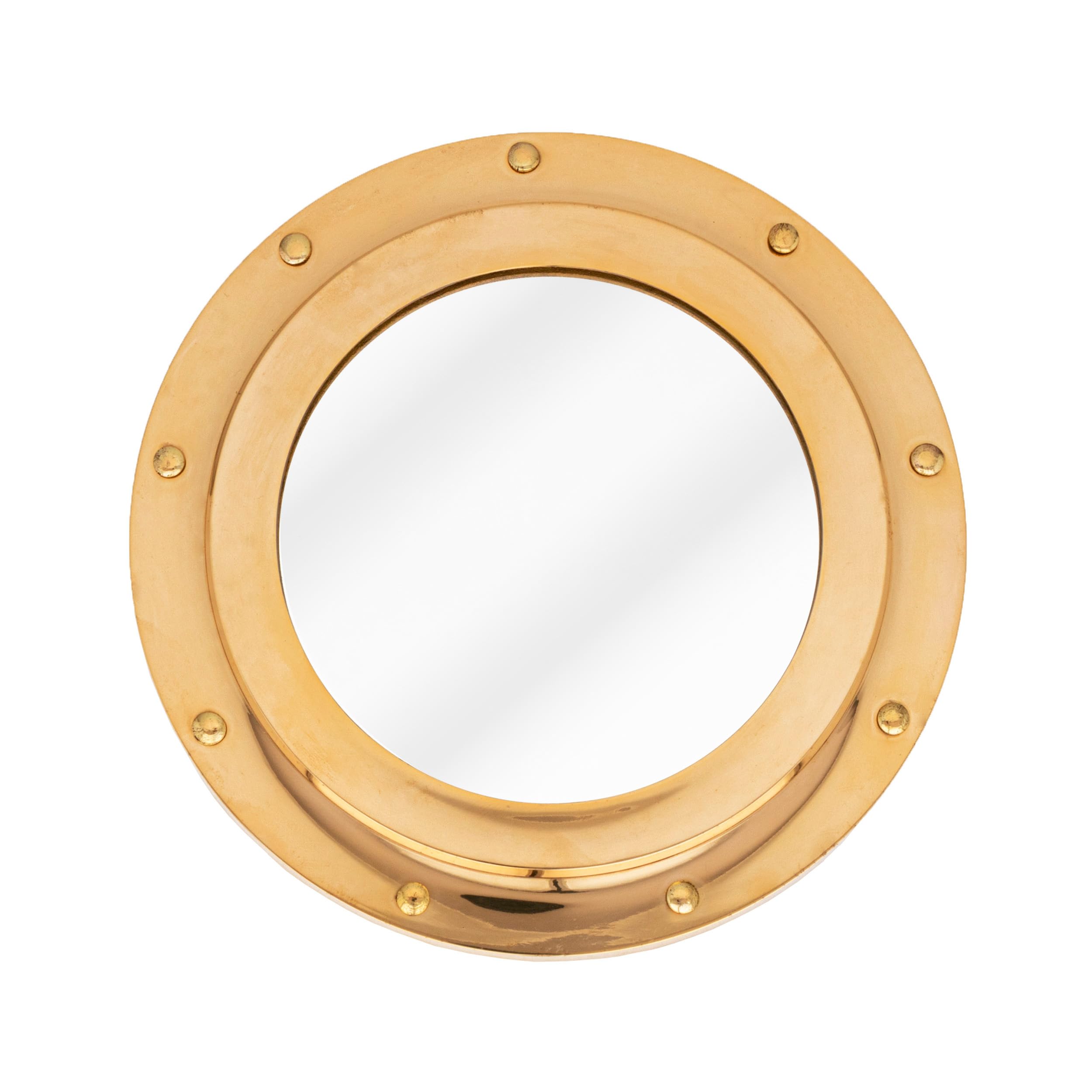 NKlaus 23 cm Porthole Mirror Antique Brass Wall Mirror Nautical Decoration Maritime 14973, 23L x 23W cm
