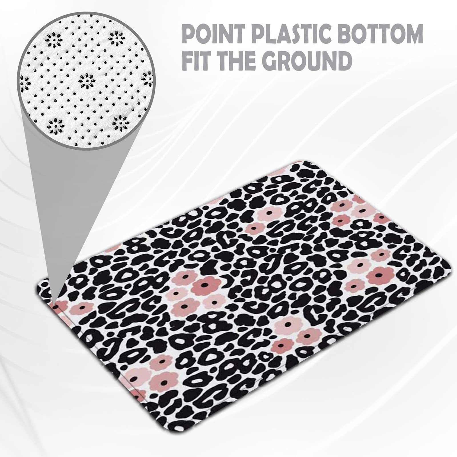 Tappeto Da Bagno Antiscivolo In Microfibra 60x100 Cm - Stampa Leopardo - Morbido E Ultra Assorbente, Lavabile In Lavatrice