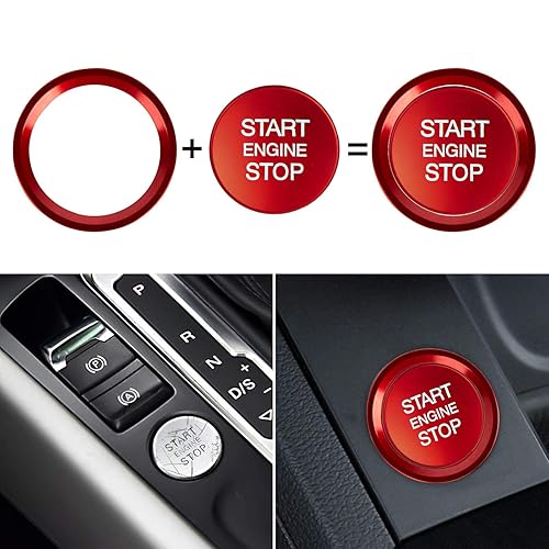 Cubierta decorativa para botón de arranque del motor de automóvil, anillo y moldura para Audi A4LA5A6LA7A8Q3Q5Q7, aleación de aluminio, accesorios