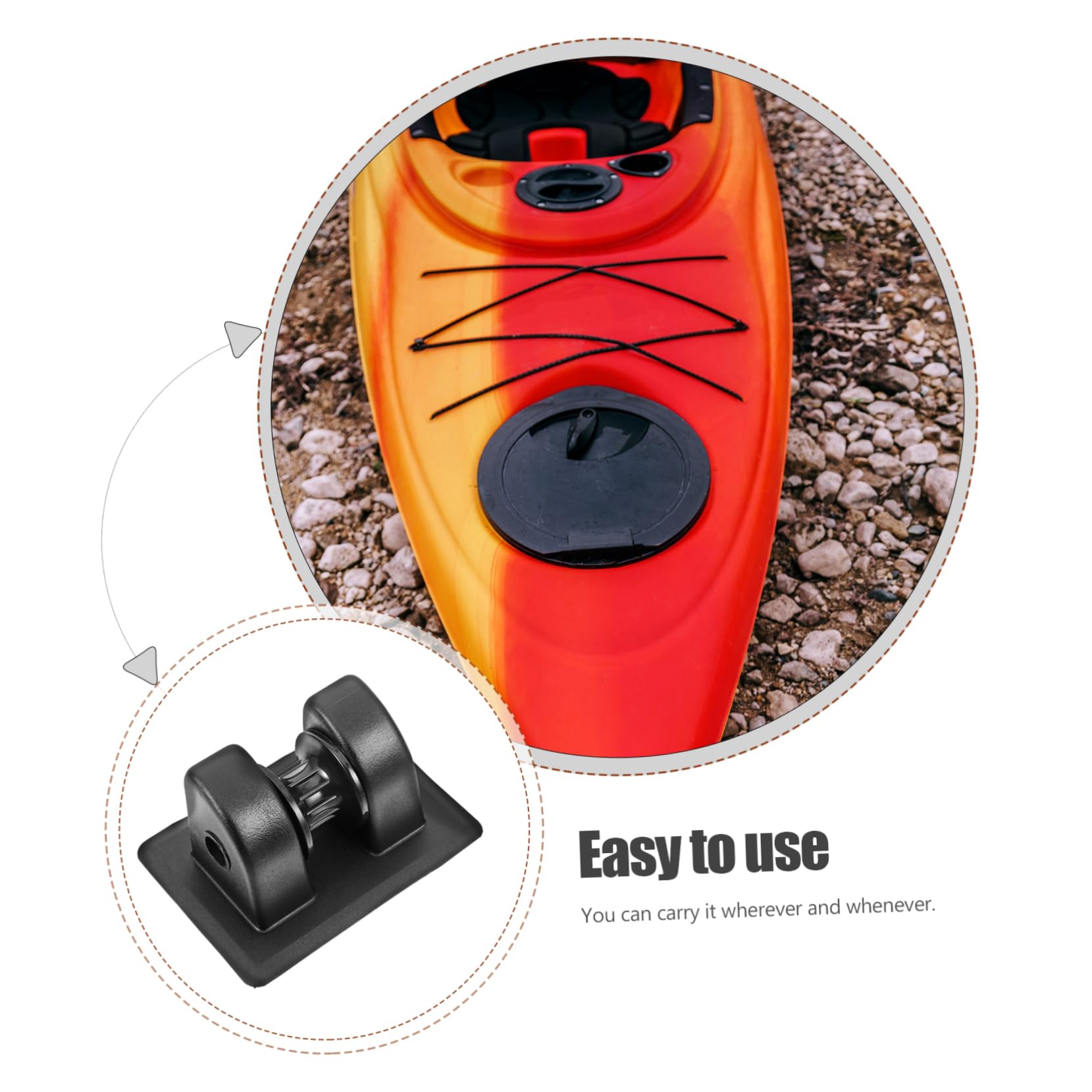 ifundom Supporto per Fissaggio Kayak Kayaks Presa per Ancoraggio Kayak Montare Fibbia rotorbitale Clip di Ancoraggio Supporto per l'ancora della Barca PVC Black