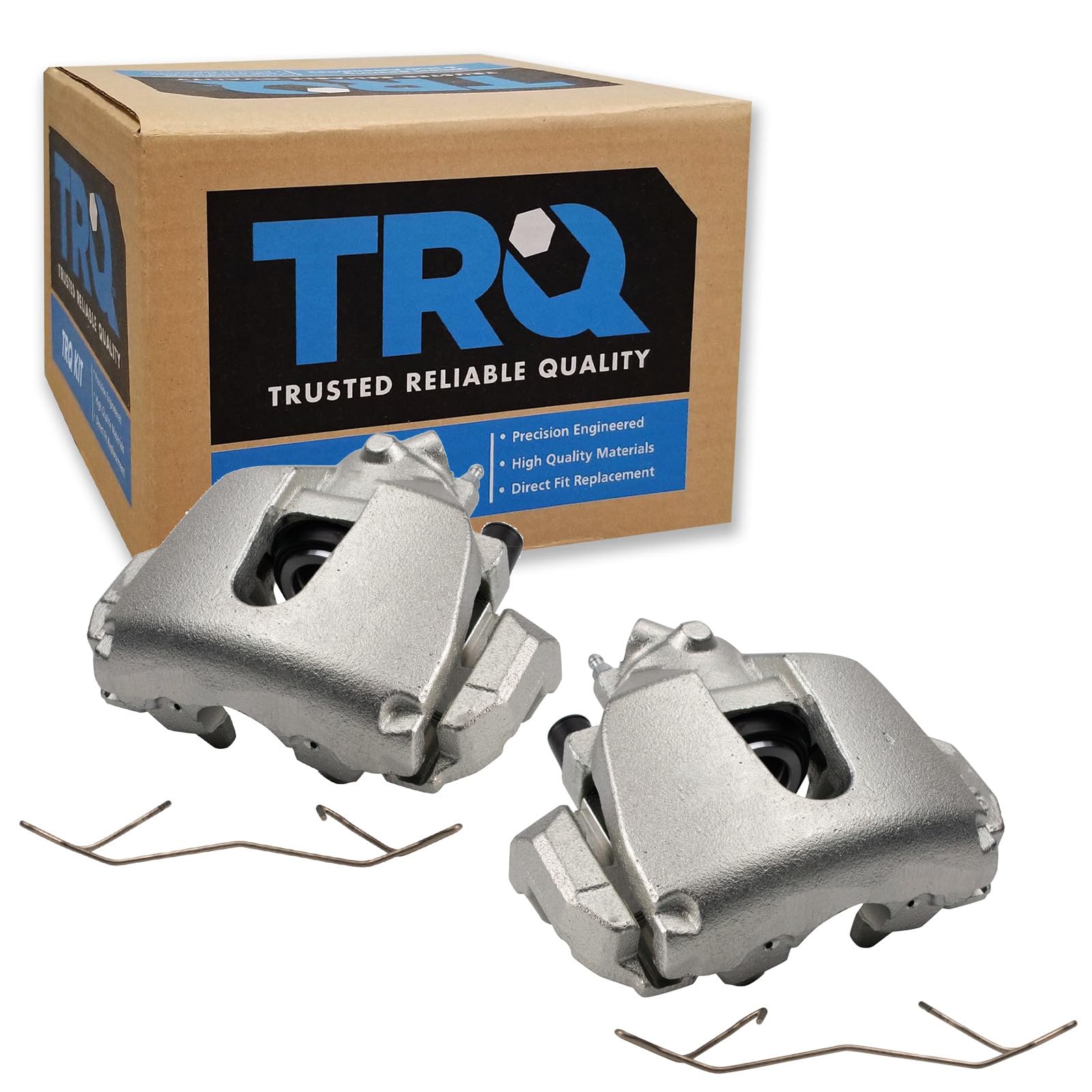 TRQ Front Driver and Passenger Side Brake Caliper Set Caliper Brackets