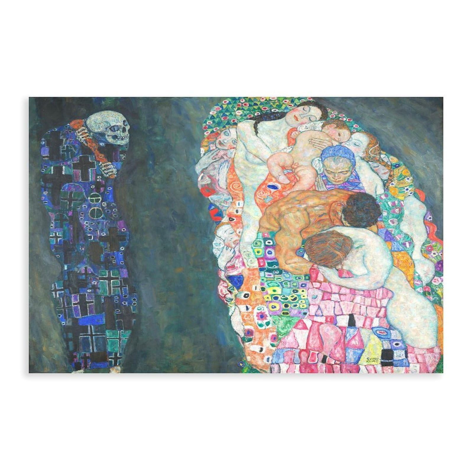 Gieig Unframe Gustav Klimt - Death And Life Poster For Room Aesthetics Canvas Wall Art Poster And Print 12X18inch(30X45cm)