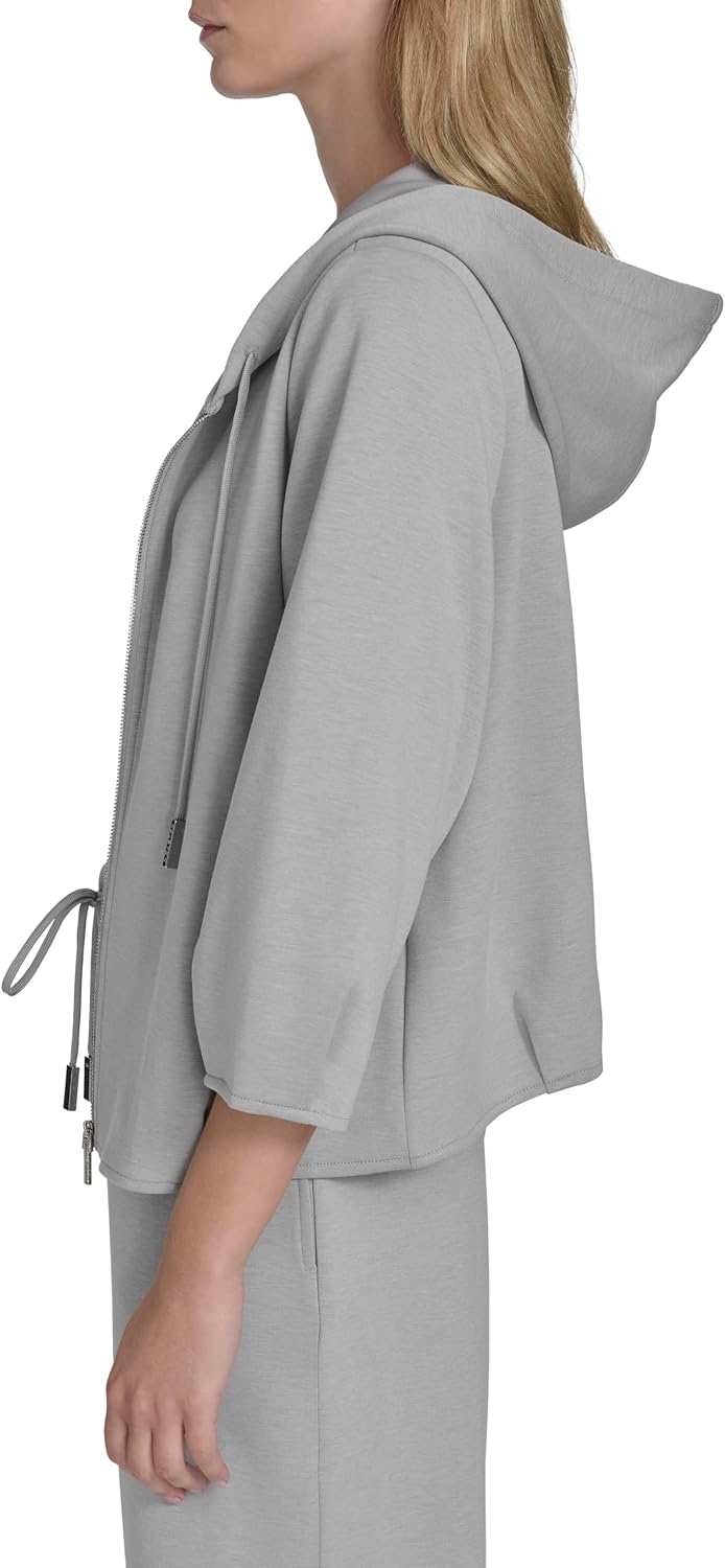 H HALSTON womens Long Sleeve Zip Up Hoodie