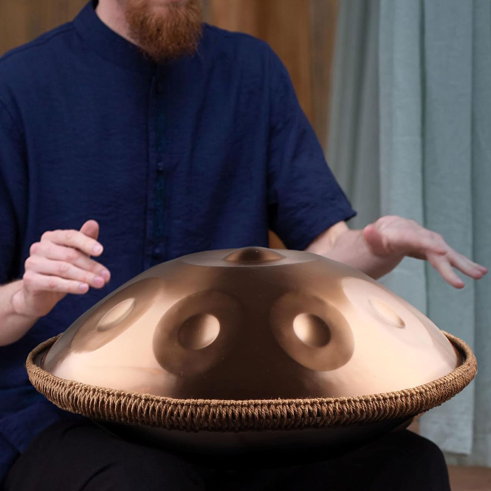 FUSKANG 432Hz Handpan aus Stahl, 9 Töne, 22 Zoll, Lila, Performer in D-Moll mit Ständer und Koffer