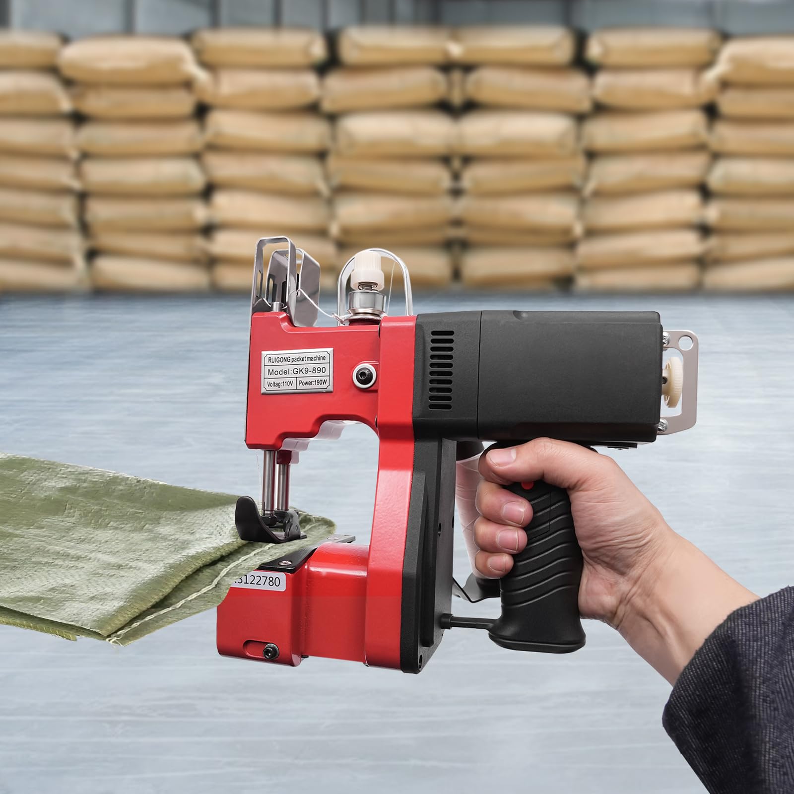 Commercial Sewing Machine,190W Portable Electric Sewing-Machine,110V Leather Canvas Sewing-machine,Industrial Bag Stitching Closer for Express Logistics Companies, Large Factory Warehouses