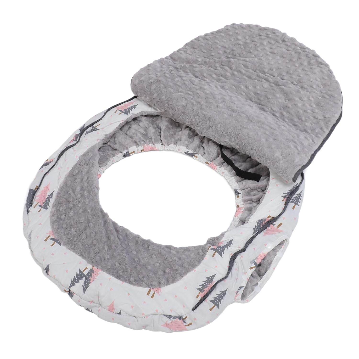 Baby Car Seat Cover, Waterproof Windproof Carseat Cover with Zipper, Soft Warm Flannel Universal Cold Weather Shield Baby Carrier Cover Winter Car Seat Canopy for Baby Protection Cryfoktf5horcps94