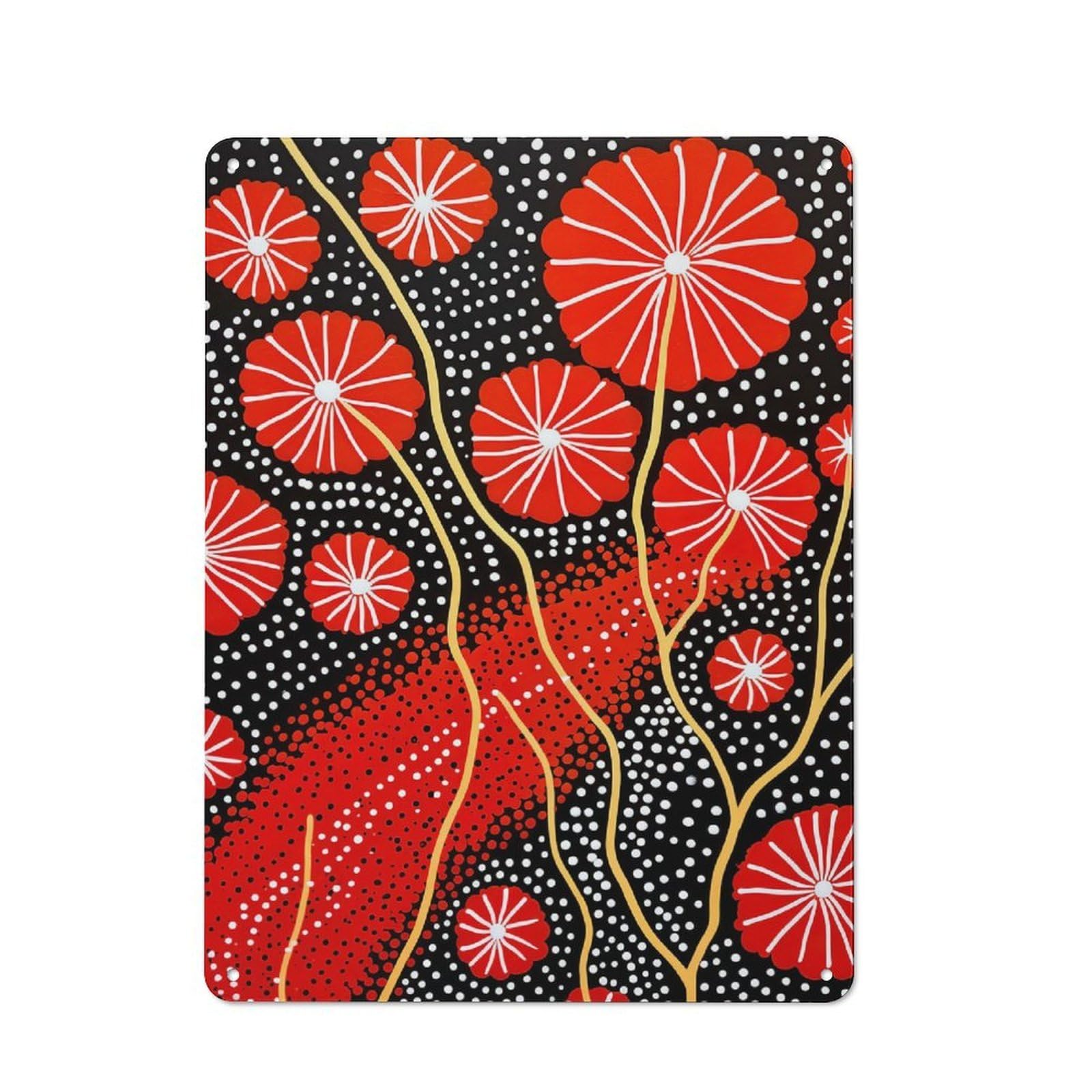 Junmoney Floral Dot Display Vintage Metal Plaque 40X30cm For Dining Room Or Kitchen, For Dining Room Decor Fans