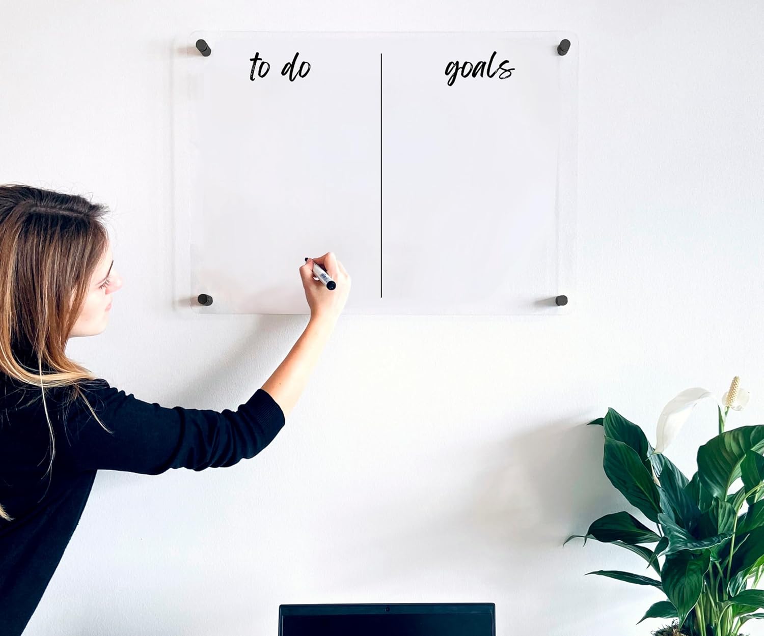 to Do Goals Premium Acrylic Wall Calendar - Horizontal 2026 Personalized Wall Planner - Monthly and Weekly to Do List (28x20'')