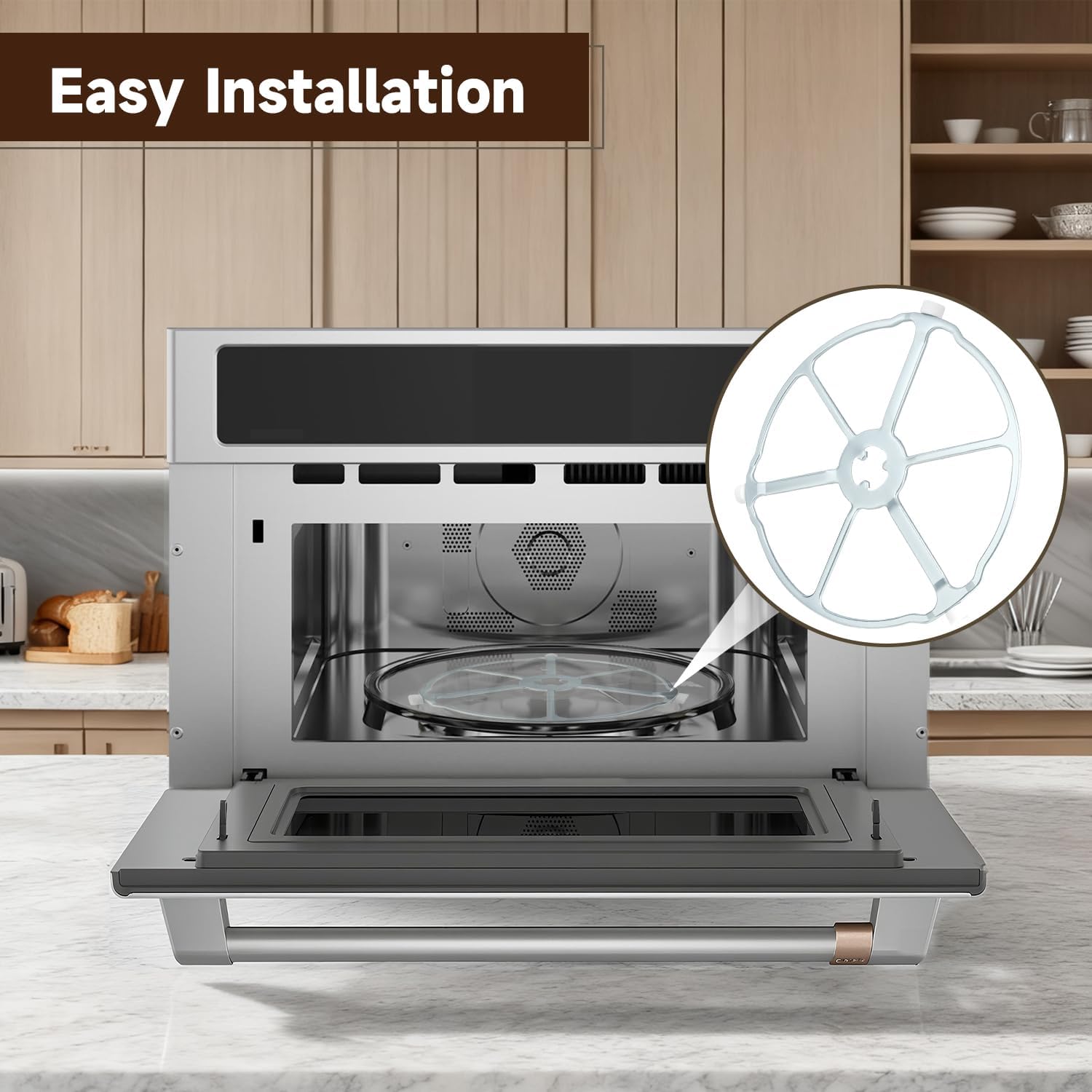 Rotating Ring Tray Support Glass Tray Support Ring Microwave Glass Turntable Rotating Ring Compatible with GE Microwave Replace#: WB02X32600 WB06X10651