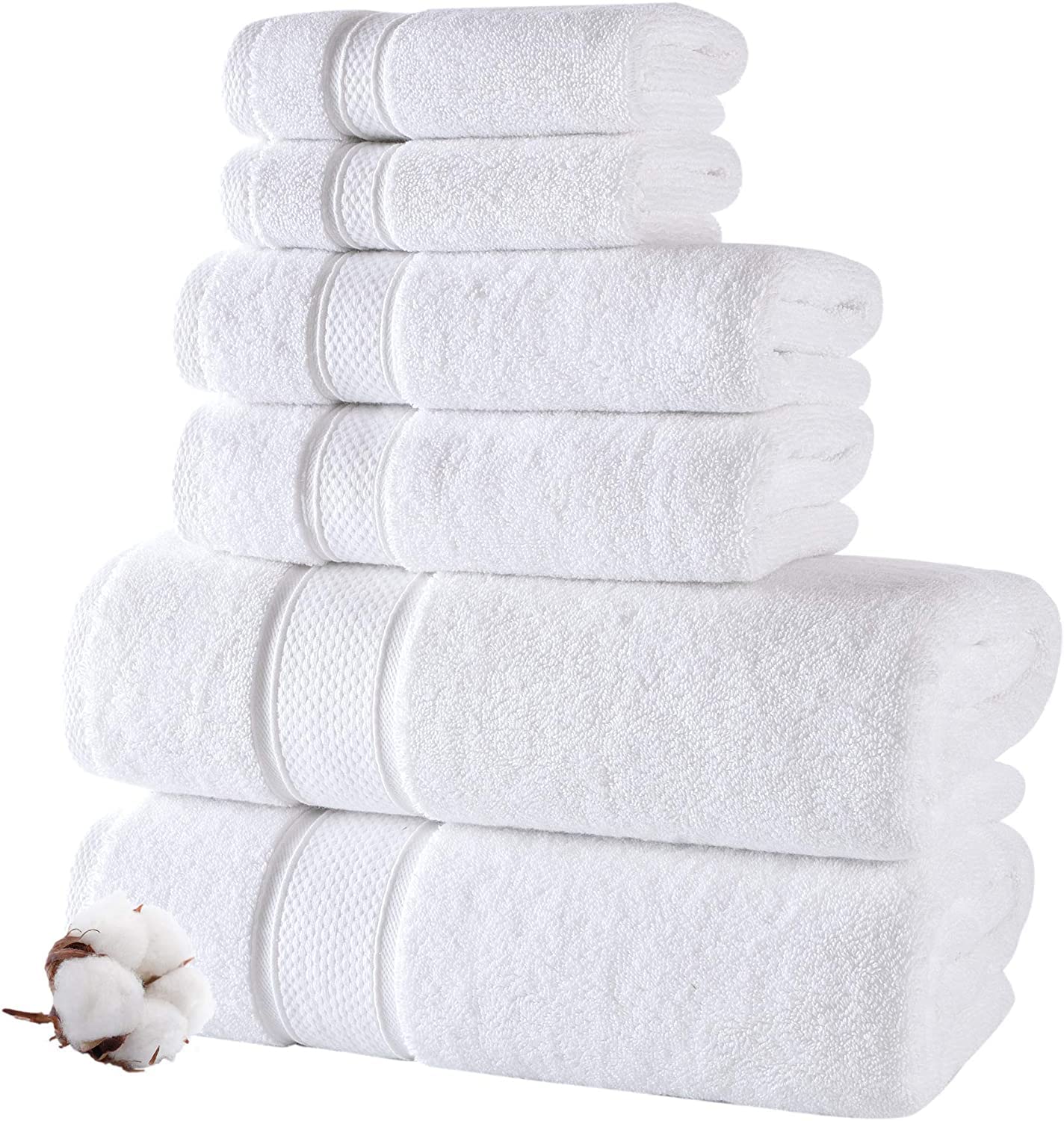 Luxury Bath Towels (800 GSM) 100% Egyptian Cotton Face Hand Bath Towel Super Jumbo Bath Sheets Quick Dry & Absorbent Multipack (Hand Towel, White)