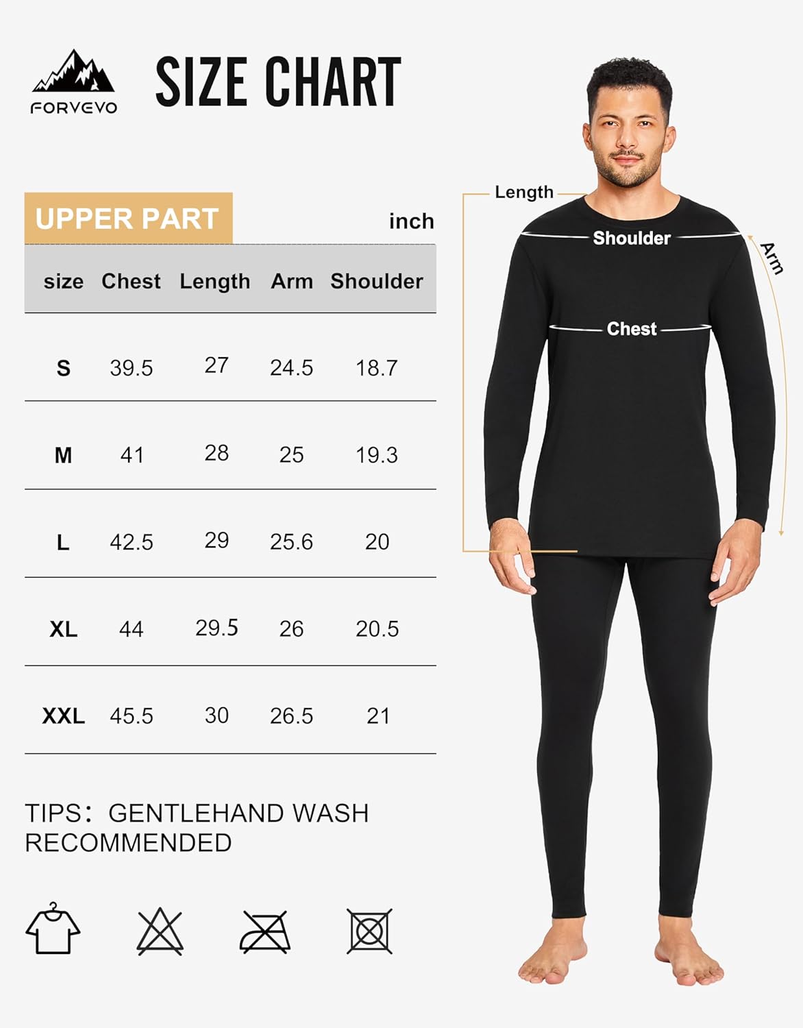 Merino Wool Base Layer Mens, 100% Merino Wool Long Sleeve Shirts, Heavyweight Midweight Thermal Underwear Tops(S-2XL)