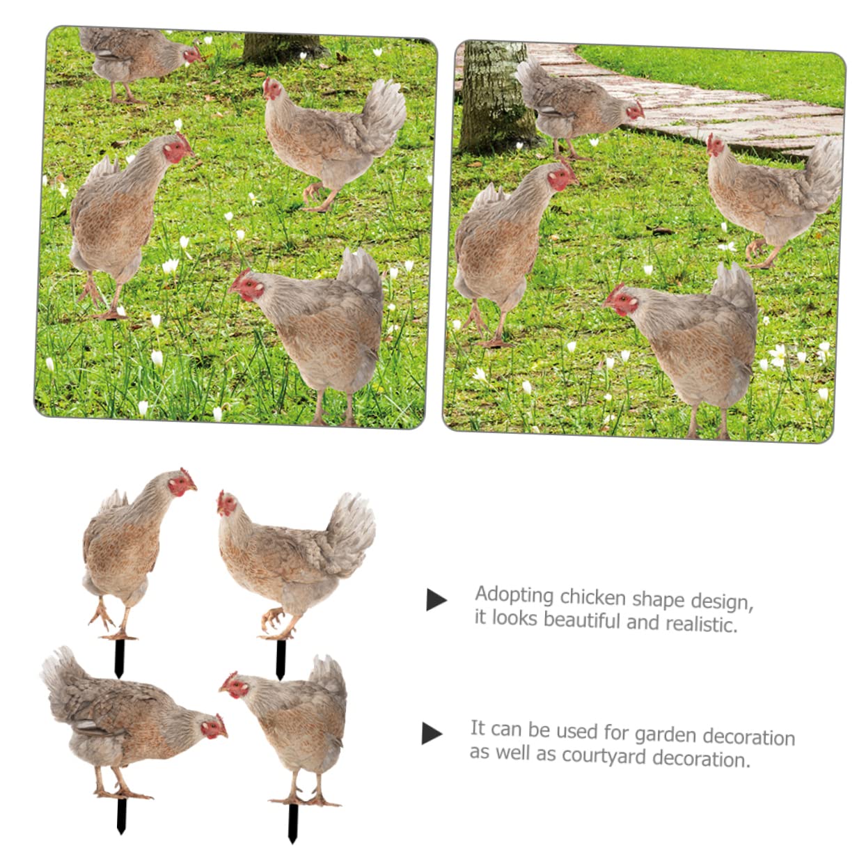 Gartenstecker Huhn aus Acryl, für Garten und Rasen