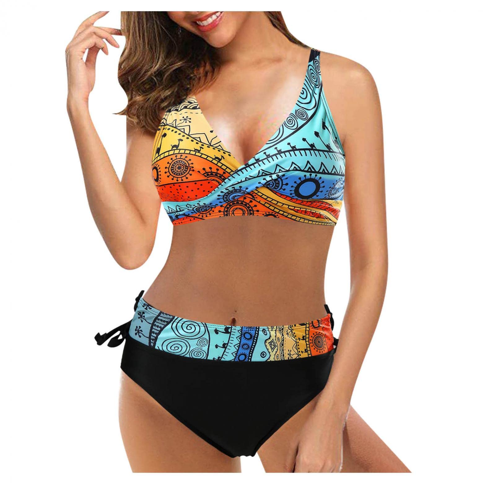 Sheey Bikinis Mujer Push Up Dos Piezas Bikini Mujer,Bikinis Mujer 2022 Push Up Bikini Push Up con Relleno y Aros Biquini Niña Bikinis Tiro Alto Bikini Tanga Mujer Playa Biquini Mujer Push Up