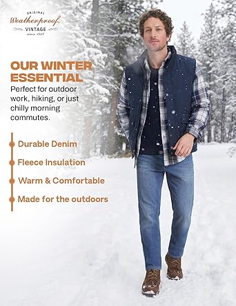 Weatherproof Vintage Fleece Lined Jeans Men - Regular Fit | Soft & Warm, Cold Weather Insulated Fleece Winter Pants for Men