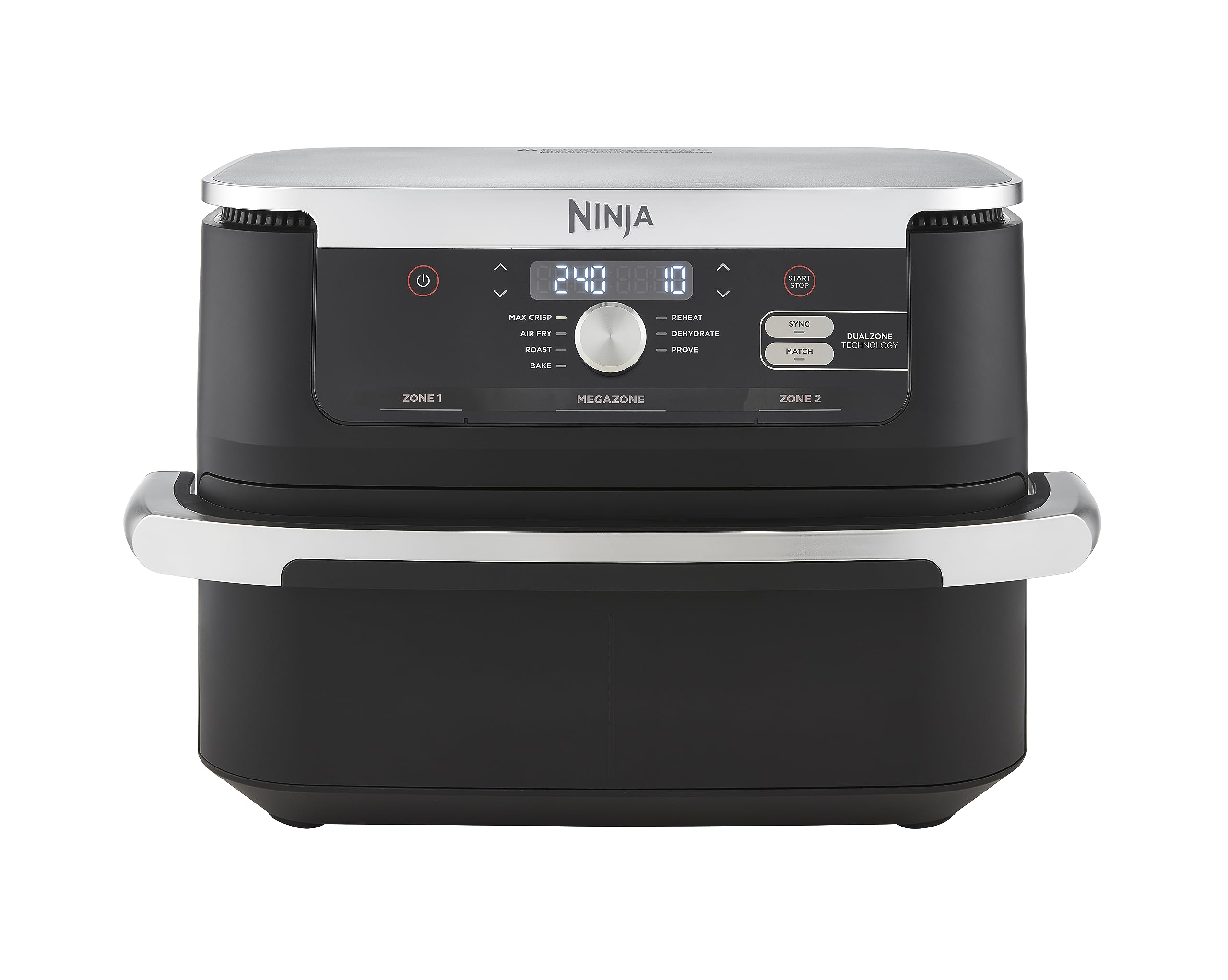 NinjaFoodi FlexDrawer Air Fryer, Dual Zone with Removable Divider, Large 10.4L Drawer, 7-in-1, Air-Fryer Uses No Oil, Air Fry, Roast, Bake, Max Crisp, Non-Stick Dishwasher Safe Parts, Black AF500UK