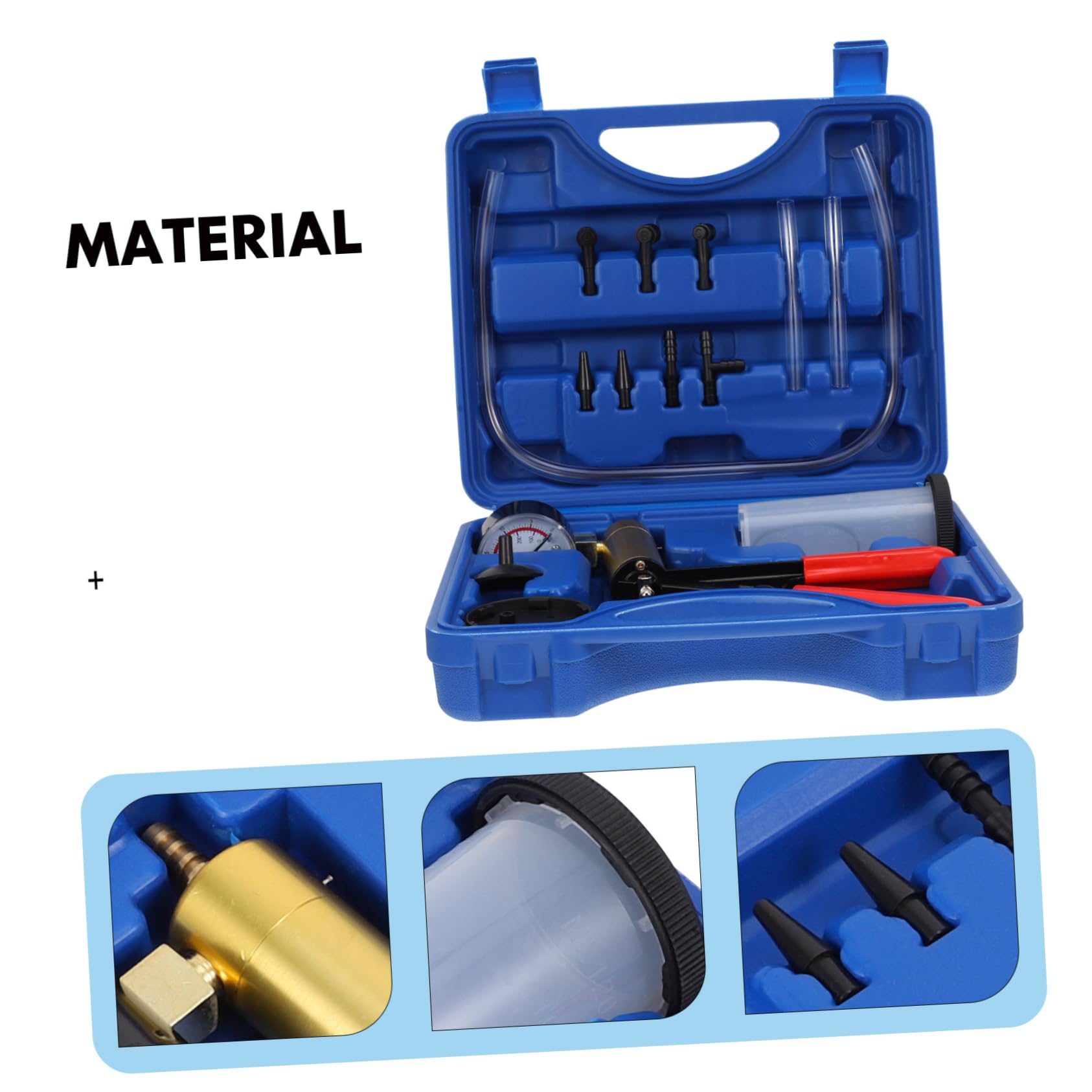 VALICLUD Herramienta para Coche Bomba de Vacío Manual Adaptador de Purga de Frenos para Cambiar Aceite de Frenos Comprobador de Depósito