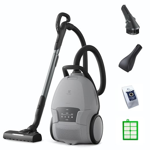 Electrolux Ultimate800 Bagged Canister Vacuum with LED Lights, HEPA Filtration, 21 Foot Cord, 3 in 1 Attachment Nozzle and 4 Position Storage Options