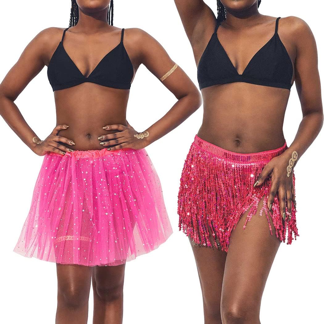 Victray Belly Dance Hip Skirt Ballet Tutu Tulle Skirt Party Festival Short Skirt