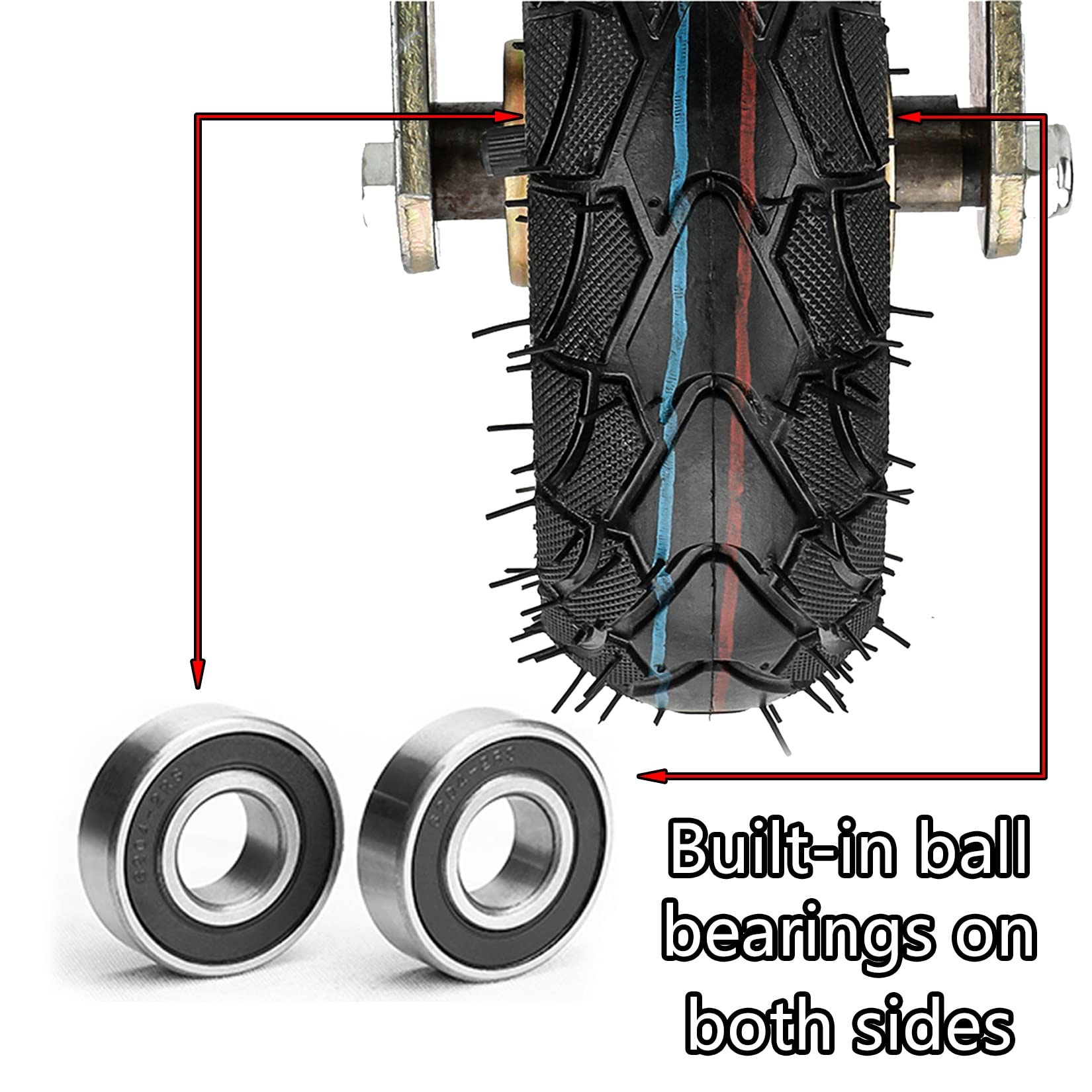 2 Stück 200 Mm 250mm Bockrolle Gummi, Doppelte Lager Lenkrolle Mit Bremse, Schwerlastrollen Luftreifen Für Trolleys Möbel, Tragfähigkeit:150KG / 200KG, Mit Schrauben