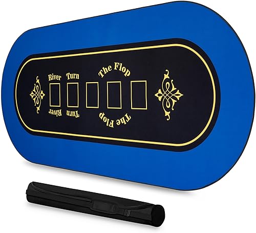 Texas Hold'em - Tapete de póquer para mesa de 73 x 31.5 pulgadas, repuesto de Barrington, mesa de póquer para hasta 10 jugadores, para juegos de