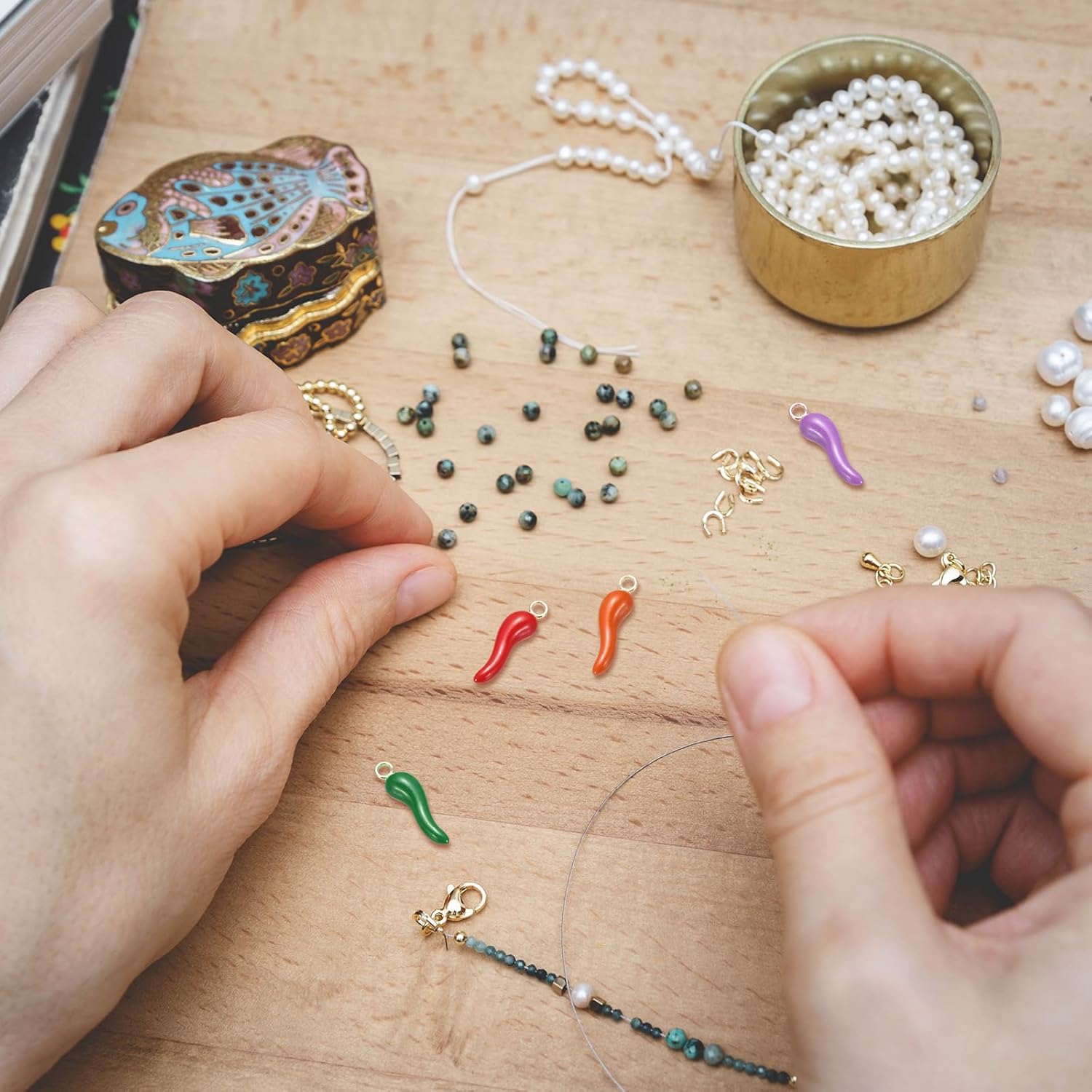 MECCANIXITY Chili Charm Alloy Enamel Pendant Vegetable Cute Bulk for Jewelry Making - Image 6