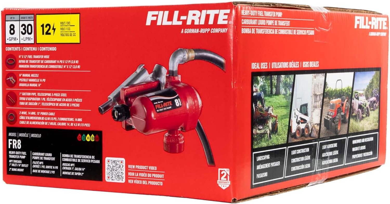 Fill-Rite FR8 12V 8 GPM Fuel Transfer Pump w/Standard Accessories