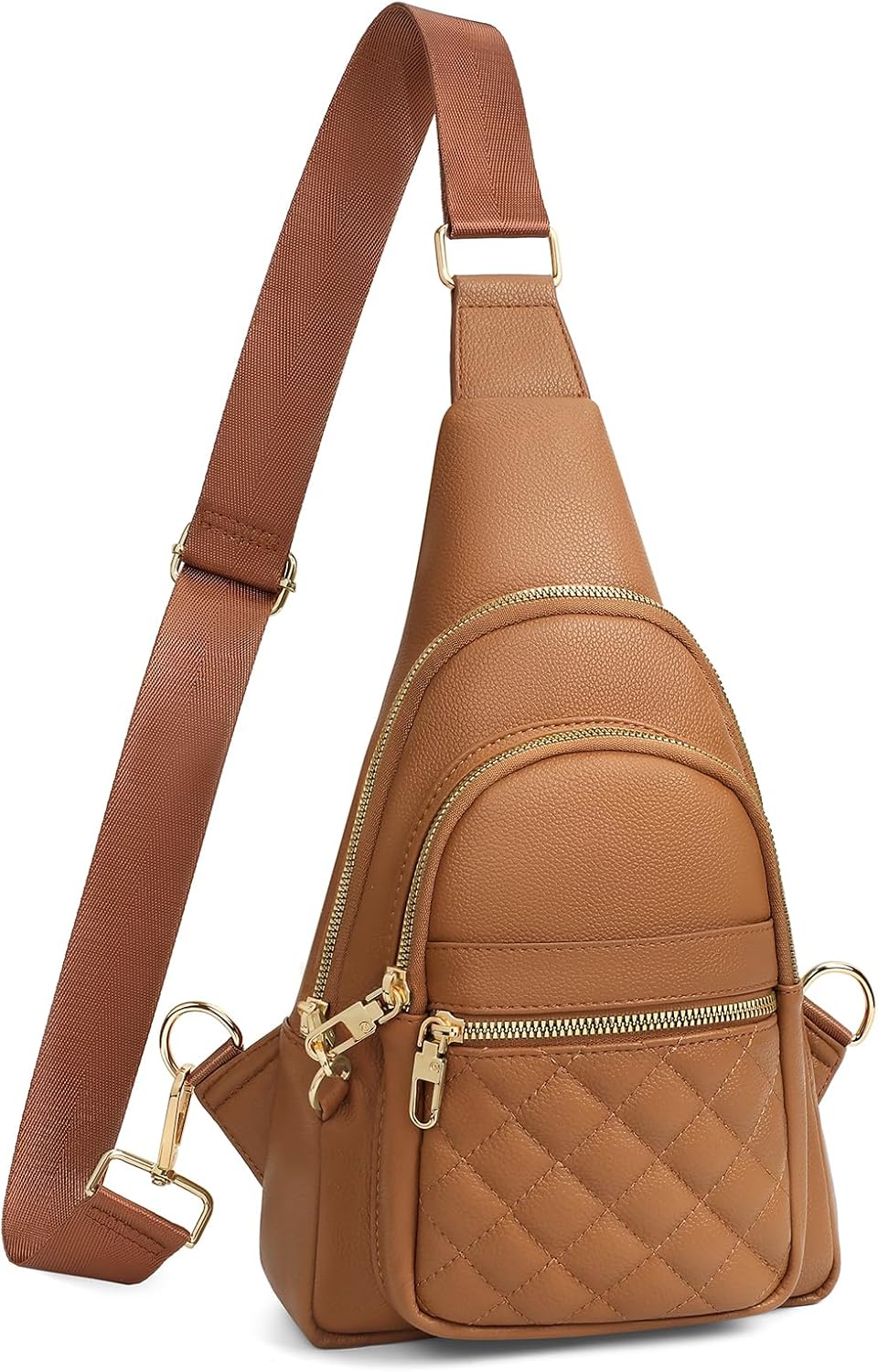 JASGOOD Women Anti-theft Crossbody Sling Bag, Leather Chest Bag Sling Backpack for Fashion Travel,White