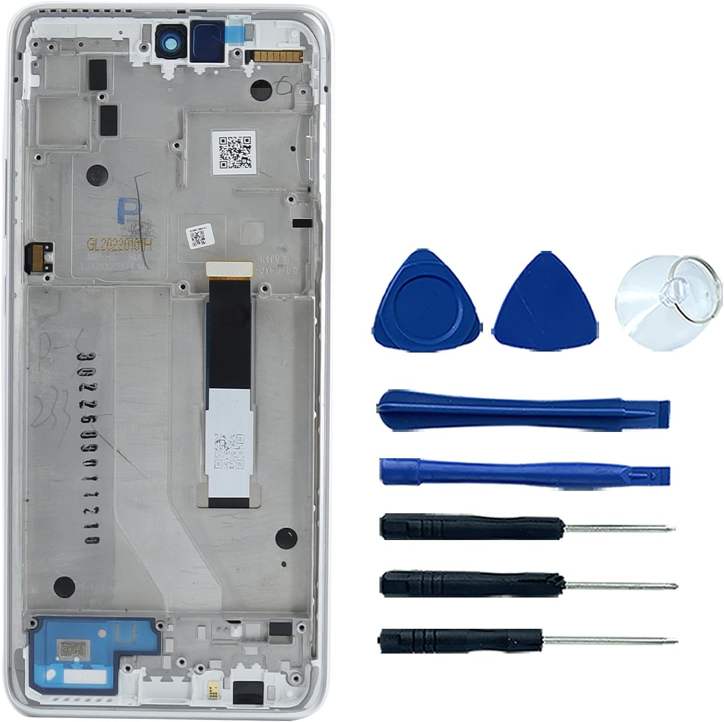 for Motorola Moto G 5G Screen Replacement with Frame One 5G Ace XT2113-1 XT2113-3 XT2113-2 XT2113-5 LCD Screen Display Touch Digitizer Assembly with Frame Replacement Silver