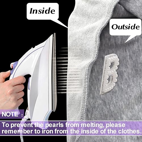 Miniatura 5 de Winrase Parche de letras A-Z para planchar con diamantes de imitación brillantes de perlas del alfabeto inglés, parche de costura para vestido de