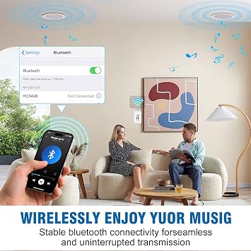Herdio 4'' Bluetooth Ceiling Speakers 480W 2-Way Flush Mount Speakers System with Wall Amplifier Receiver for Home Theater Office (2 Pairs, Paintable-Grille)
