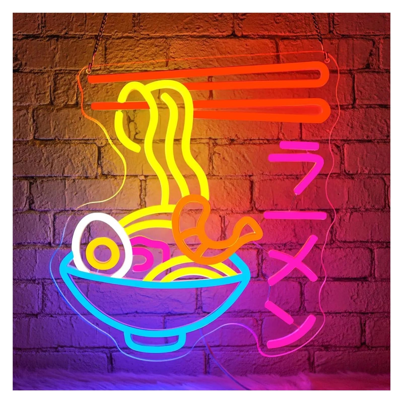 LEMST Sign Lamp Ramen Neon Sign USB Powered Japanese Noodle LED Light Dimmable for Restaurant Shop Bar Business Wall Decoration 34cmx30cm/13.4inx11.8in
